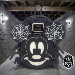 Loungefly Vault Disney Spider Mickey Glow In The Dark Mini Backpack